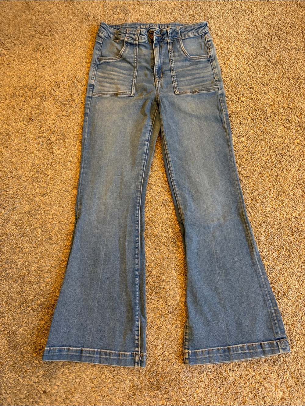 American Eagle Outfitters Light Blue High-Rise Flare Jeans